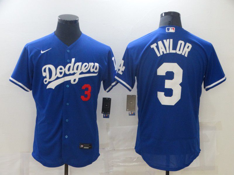 Men Los Angeles Dodgers 3 Taylor Blue Elite 2021 Nike MLB Jersey